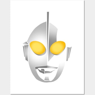 GIANT ULTRAMAN HEAD (4 white tees) Posters and Art